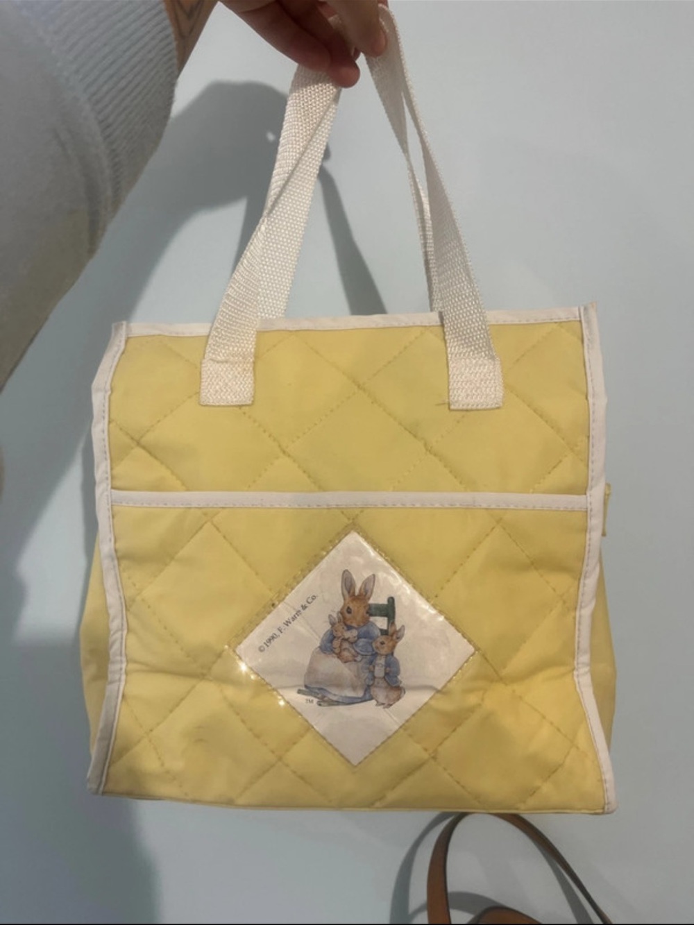 Vintage Yellow Quilted Diaper Bag